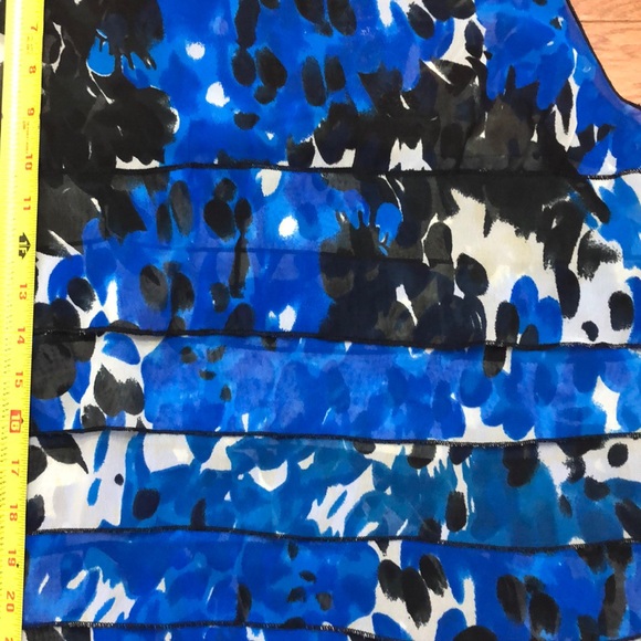 Blue & Black Ruffle Tank Top - Picture 3 of 3